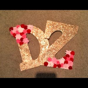 Delta Zeta Wooden Gold glitter letters
